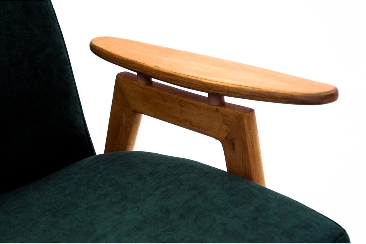 Butelkowozielone fotele, proj. J. Šmídek dla Jitona, Czechosłowacja, lata 60. - 46210