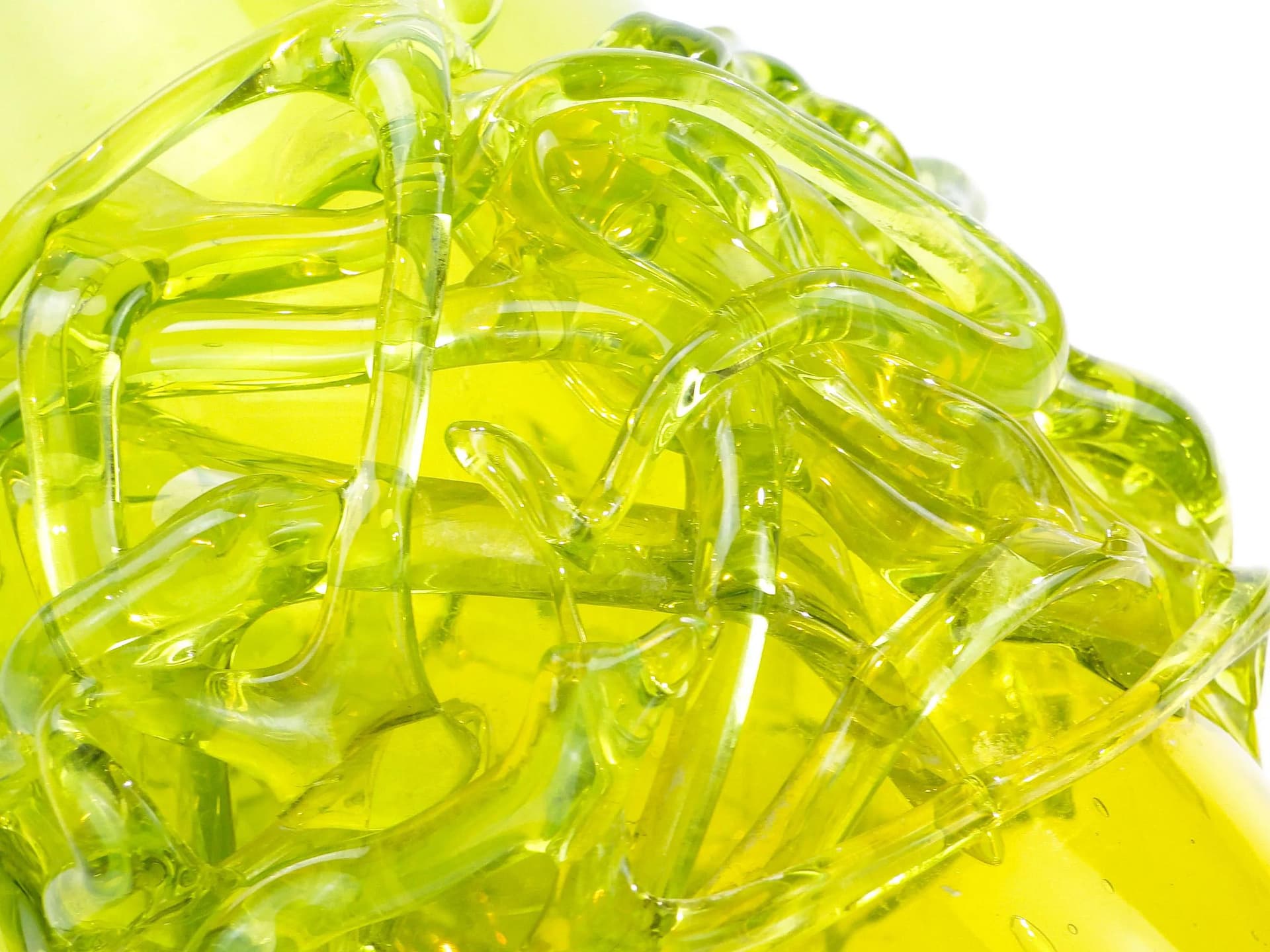 Vase, lime green, glass, by J. Słuczan-Orkusz, Poland, 1970s. - 36672