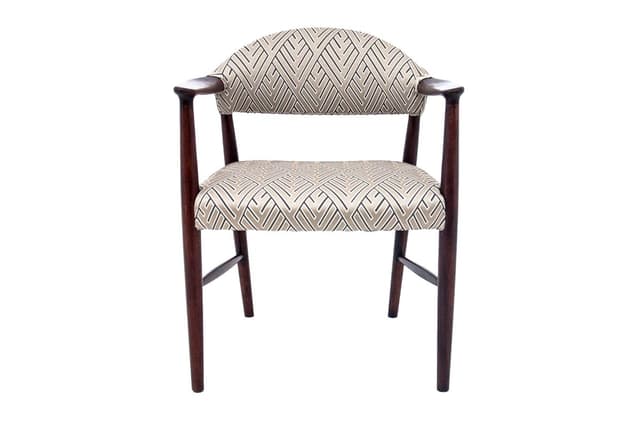 Ciemny drewniany fotel, duński design, Dania, lata 60. - WYMIARY