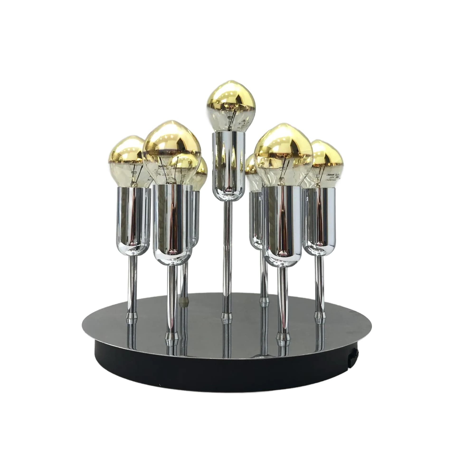 Chrome Space Age Ceiling Lamp, Cosack Leuchten, Germany, 1970s