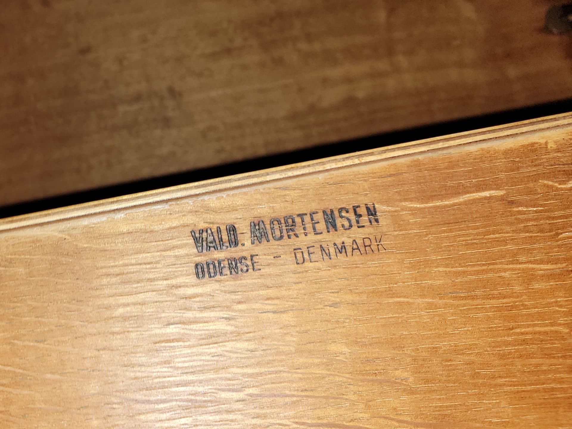 Biurko, teak brązowy, proj. V. Mortensen, Dania, lata 60. - 57617