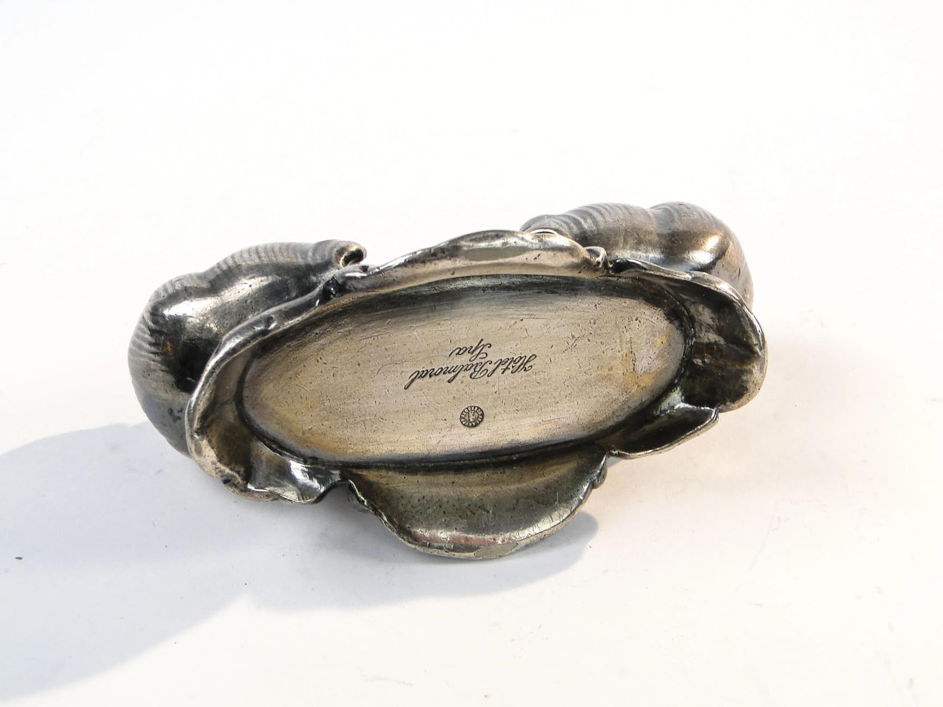 Postument na wykałaczki secesyjny, srebrny, mosiądz, Krupp & Berndorf, Austria, lata 20. - 36872