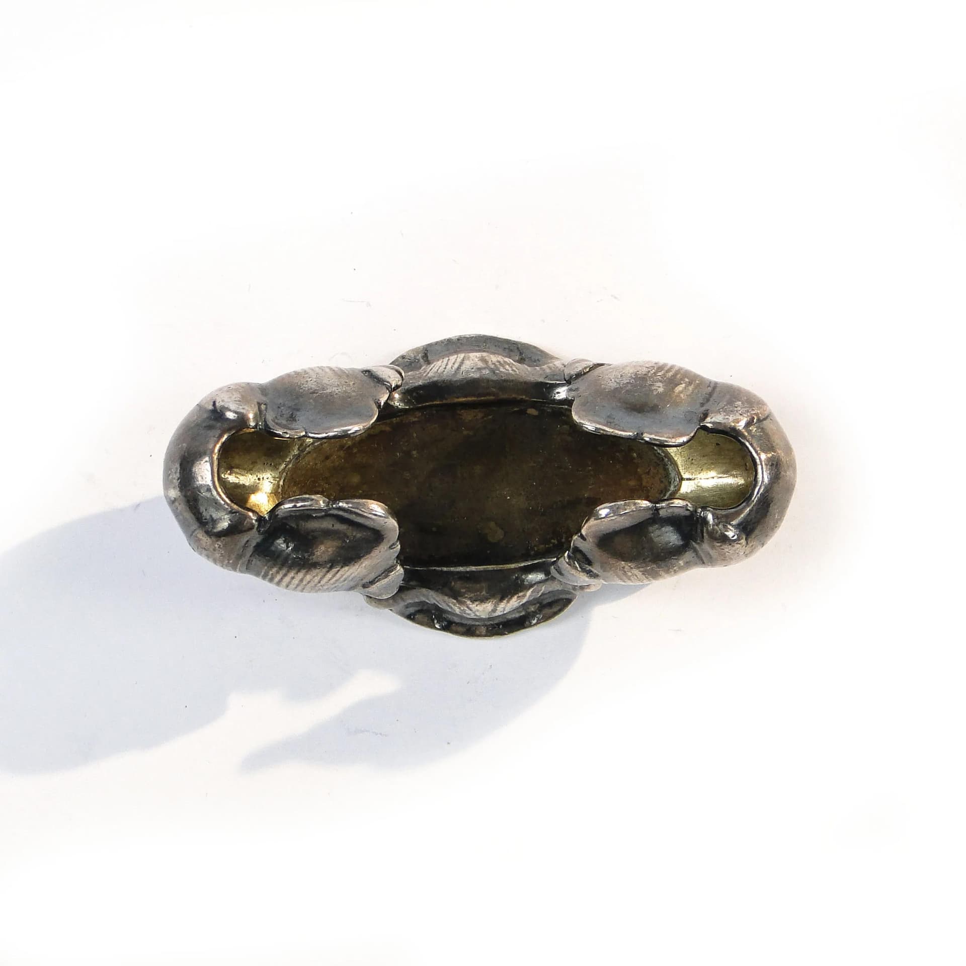 Postument na wykałaczki secesyjny, srebrny, mosiądz, Krupp & Berndorf, Austria, lata 20. - 36871