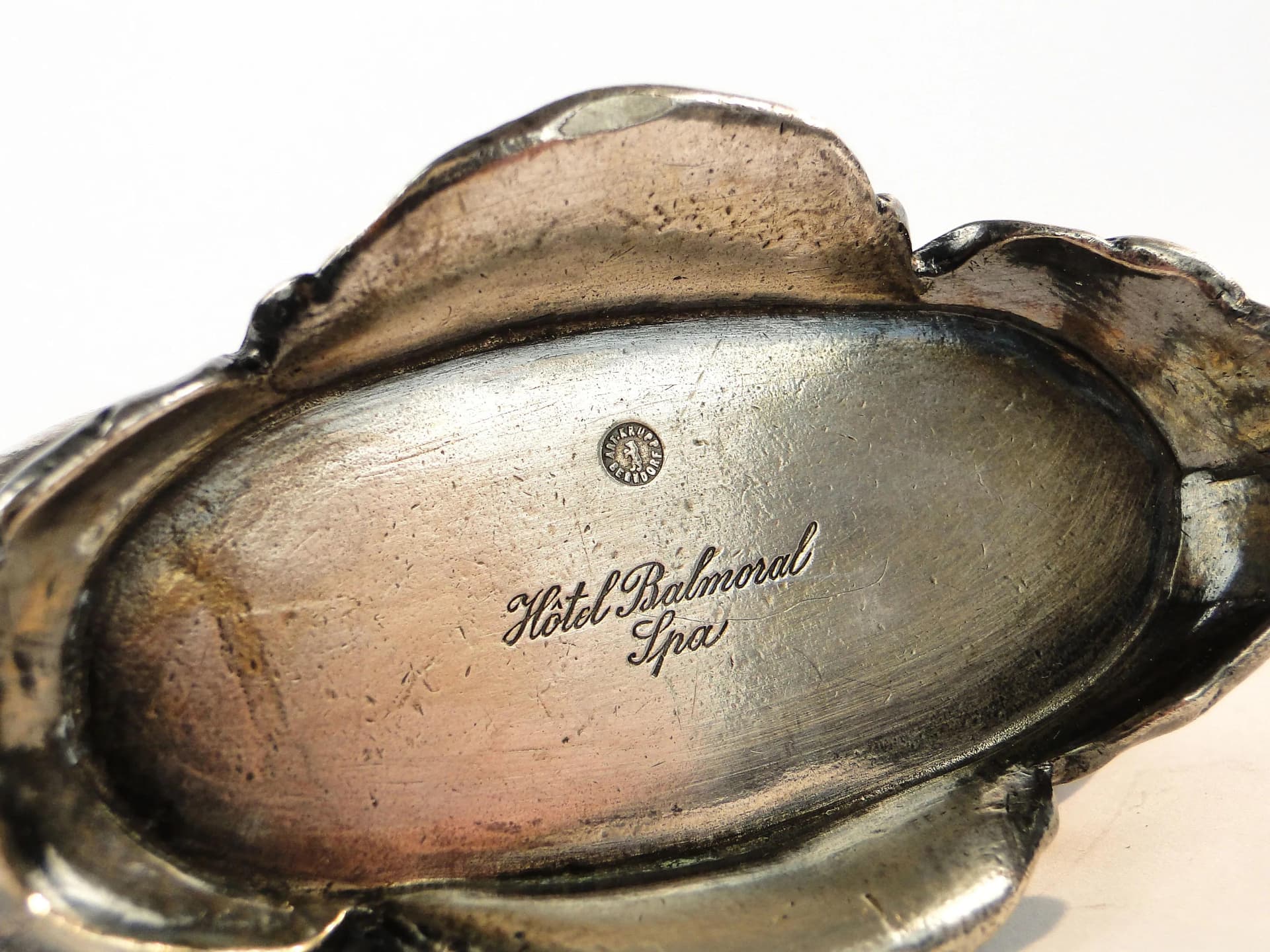 Postument na wykałaczki secesyjny, srebrny, mosiądz, Krupp & Berndorf, Austria, lata 20. - 36873