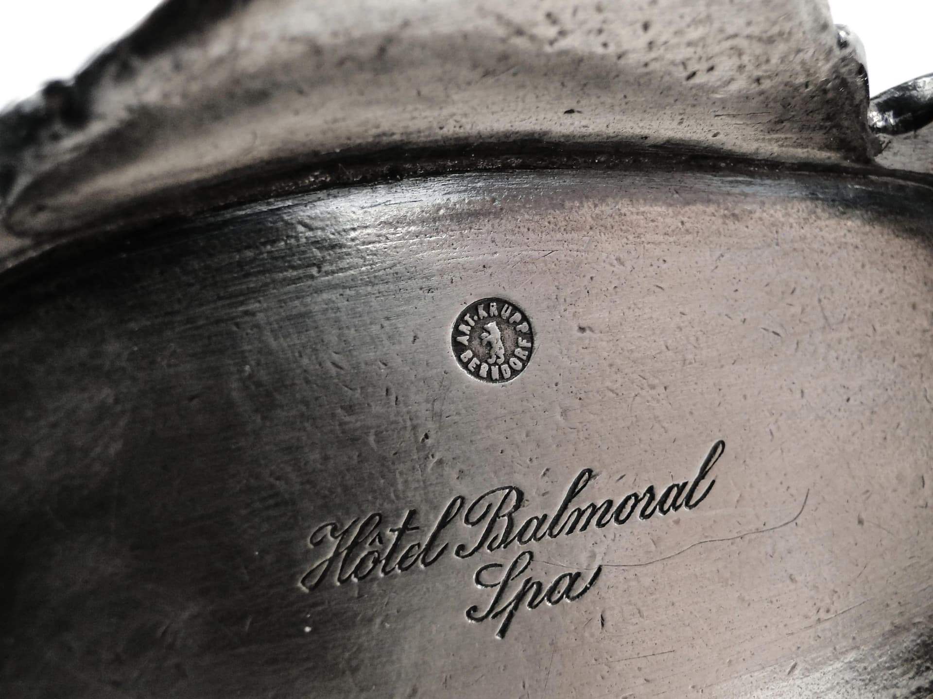 Postument na wykałaczki secesyjny, srebrny, mosiądz, Krupp & Berndorf, Austria, lata 20. - 36874