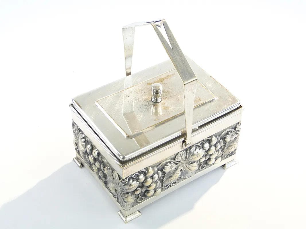 Fruit container, silver, crystal, Germany, 1920s. - 36861