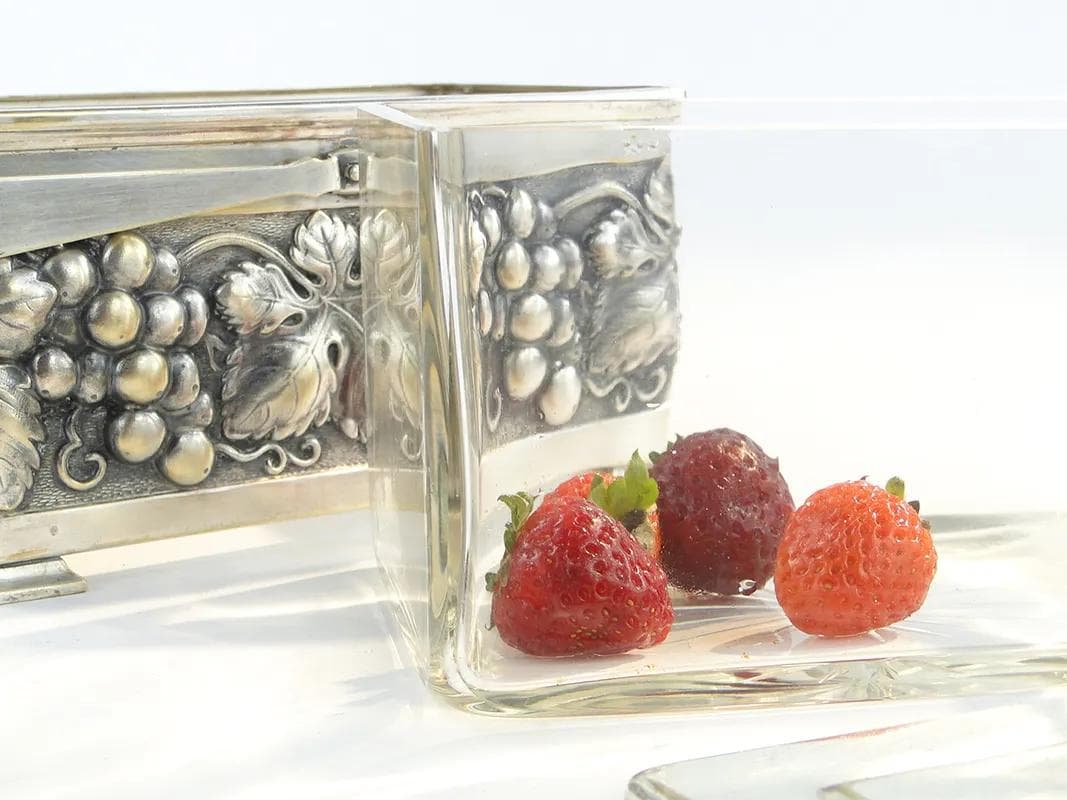 Fruit container, silver, crystal, Germany, 1920s. - 36867