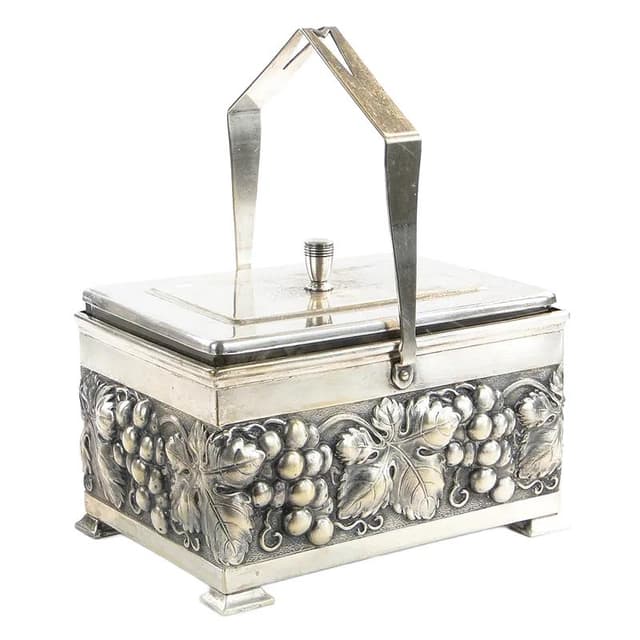 Fruit container, silver, crystal, Germany, 1920s. - DIMENSION