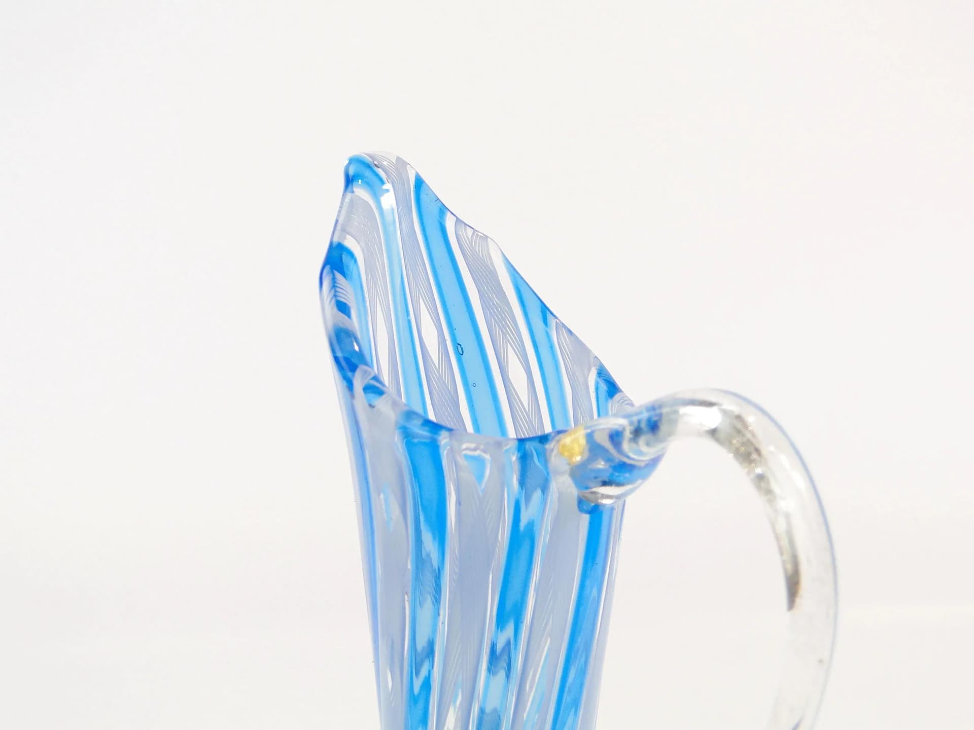 Karafka millefiori, szkło turkusowe, proj. F. Bianconi, Venini, Włochy, lata 50. - 36853