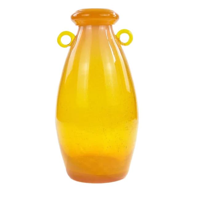 Butla, żółty, szkło, proj. Z. Horbowy, Polska, lata 70. - WYMIARY