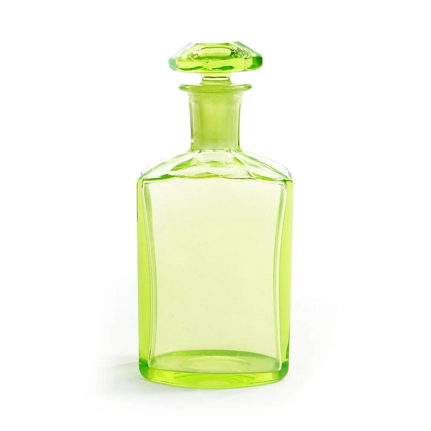 Karafka, szkło uranowe turkusowe, Austria, lata 90. XIX w. - 37102