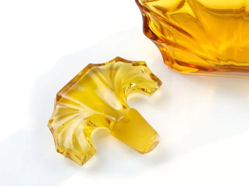 Decanter Art Deco, topaz glass, Czech Republic, 1930s - 37071