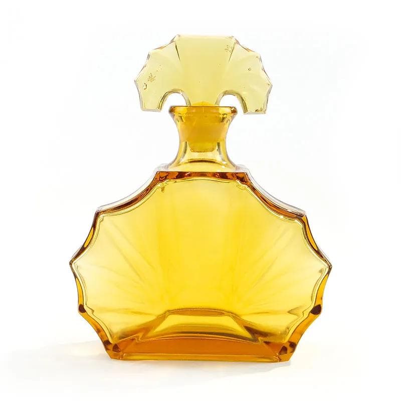 Decanter Art Deco, topaz glass, Czech Republic, 1930s - 37065