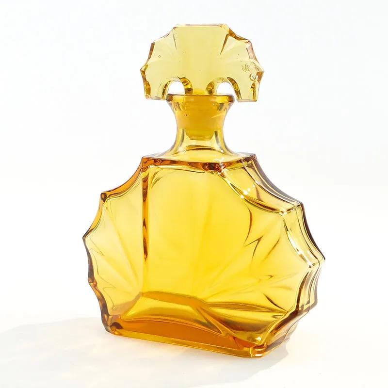 Decanter Art Deco, topaz glass, Czech Republic, 1930s - 37067