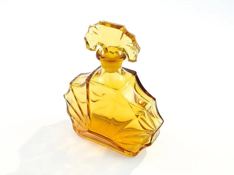 Decanter Art Deco, topaz glass, Czech Republic, 1930s - 37068