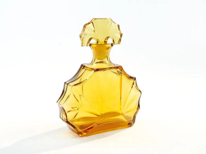 Decanter Art Deco, topaz glass, Czech Republic, 1930s - 37066