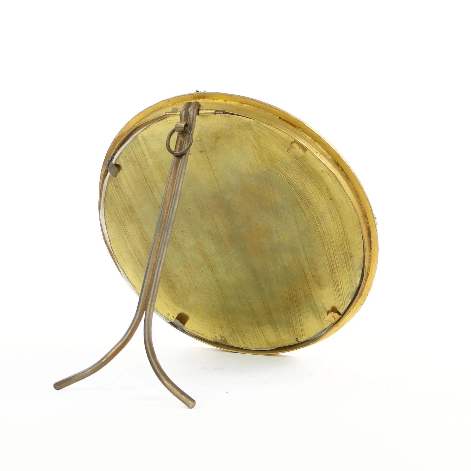 Round Photo Frame, Napoleon III, gilded bronze golden, France, 19th c. - 37060