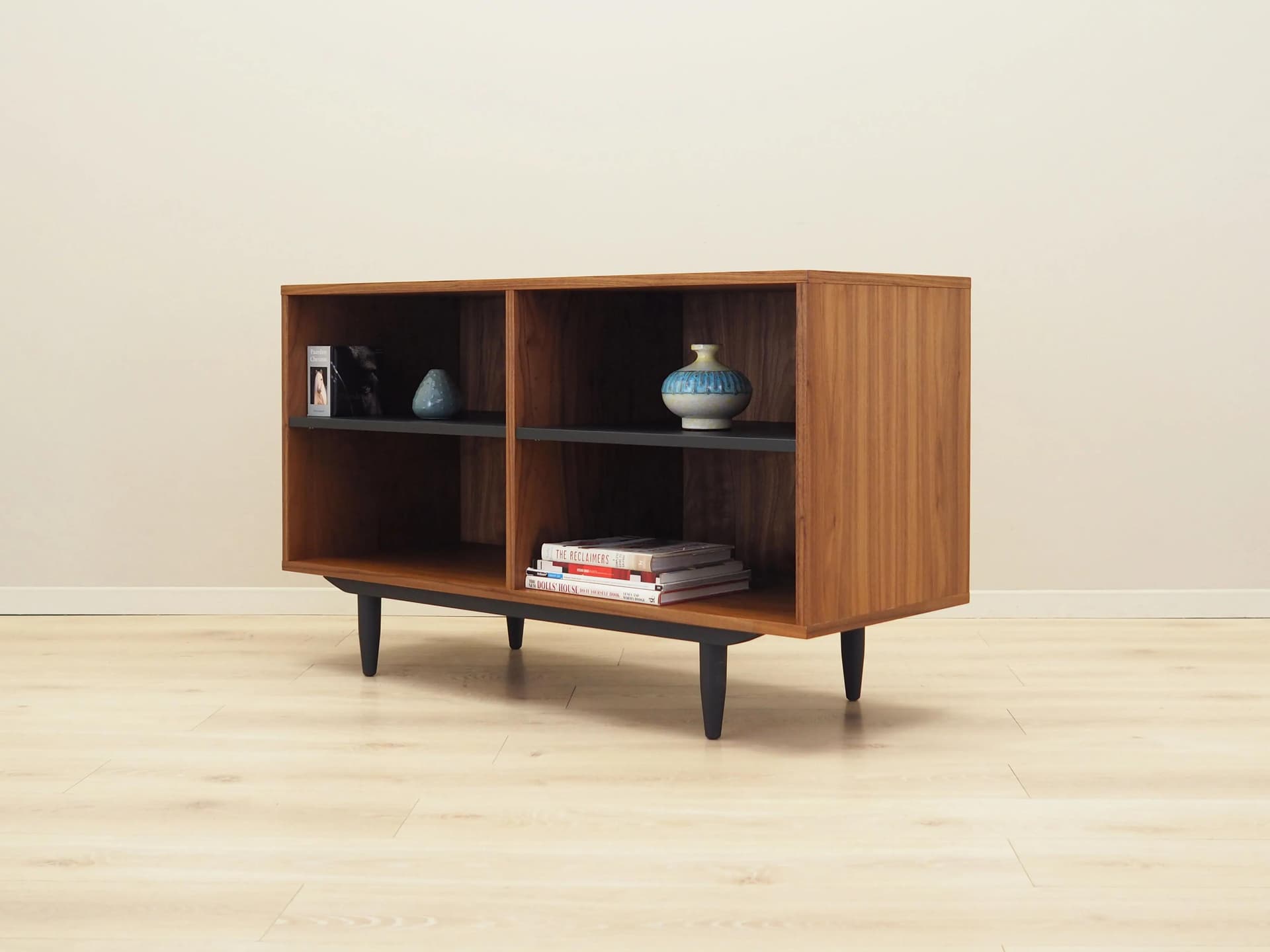 Bookcase, walnut brown, Poland, 1960s - 37132