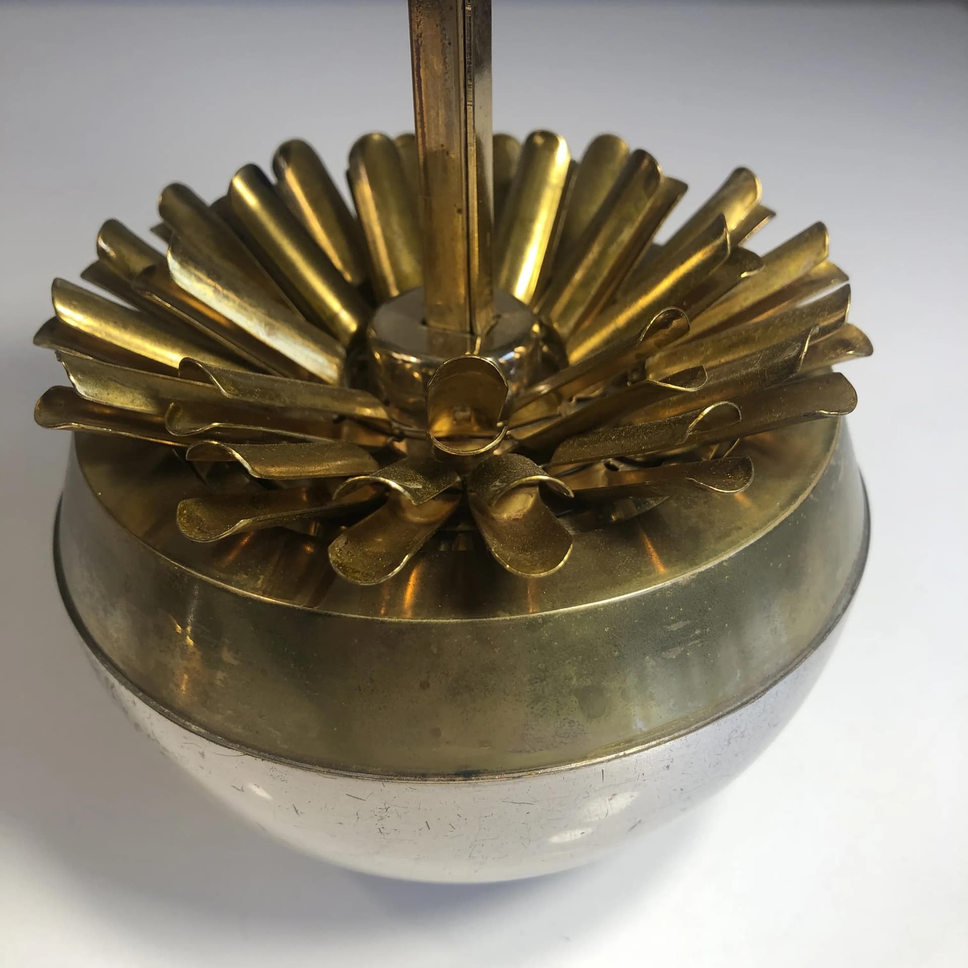 Papierośnica i zapalniczka globus, srebrny, metal, Niemcy, lata 70. - 37211