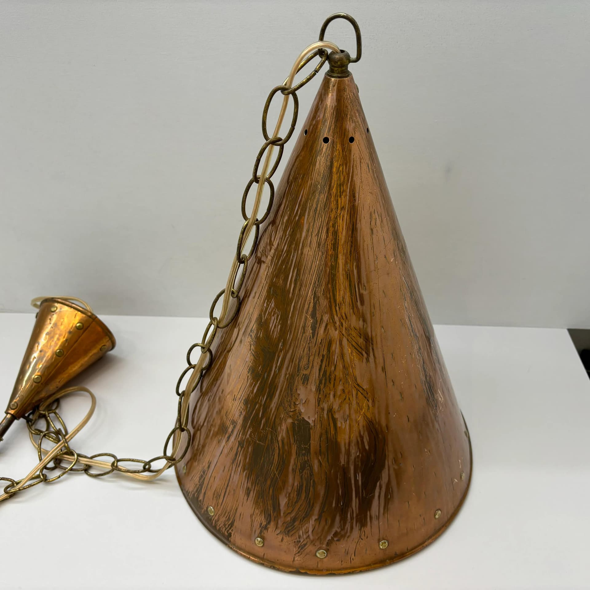 Lampa wisząca, miedź, E. S. HORN AALESTRUP, Dania, lata 60. - 37200