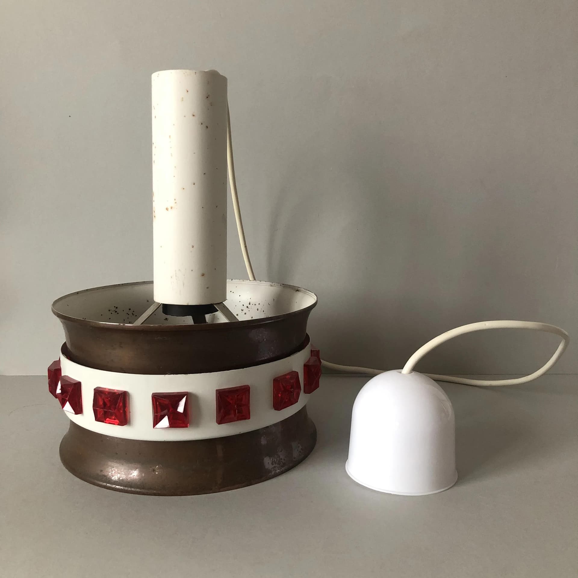 Pendant lamp, multicolor, metal, Denmark, 1970s. - 37193