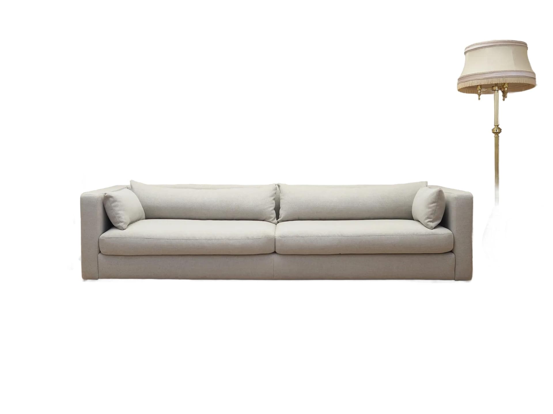 Sofa, skandynawski design, tkanina szara, drewno, Dania, lata 2000 - 37349