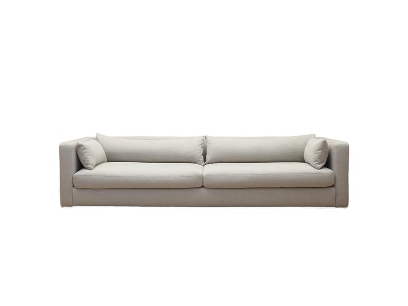Sofa, skandynawski design, tkanina szara, drewno, Dania, lata 2000