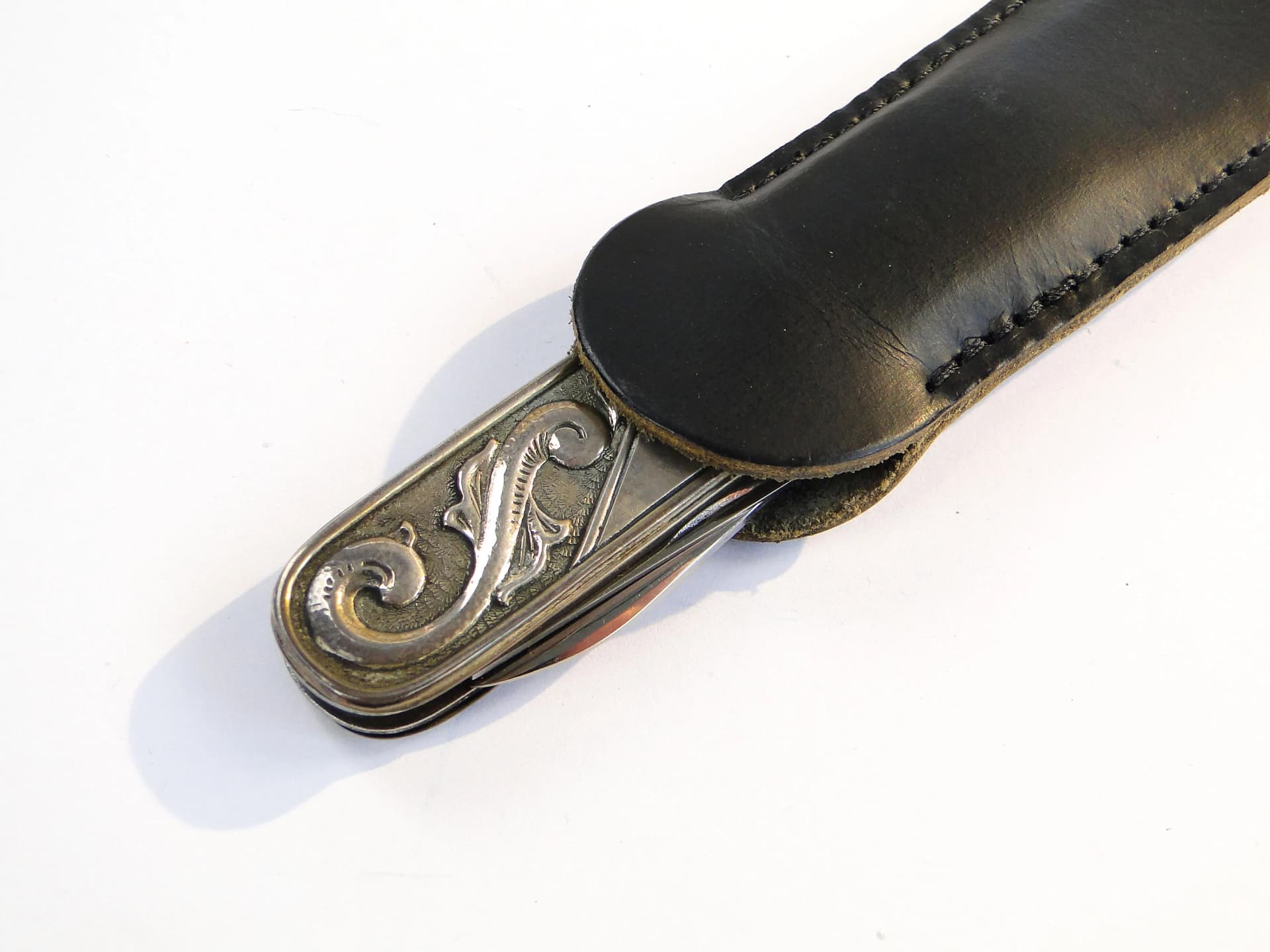 Srebrny scyzoryk z reliefami, Haugrud, Norwegia, lata 50. - 37241