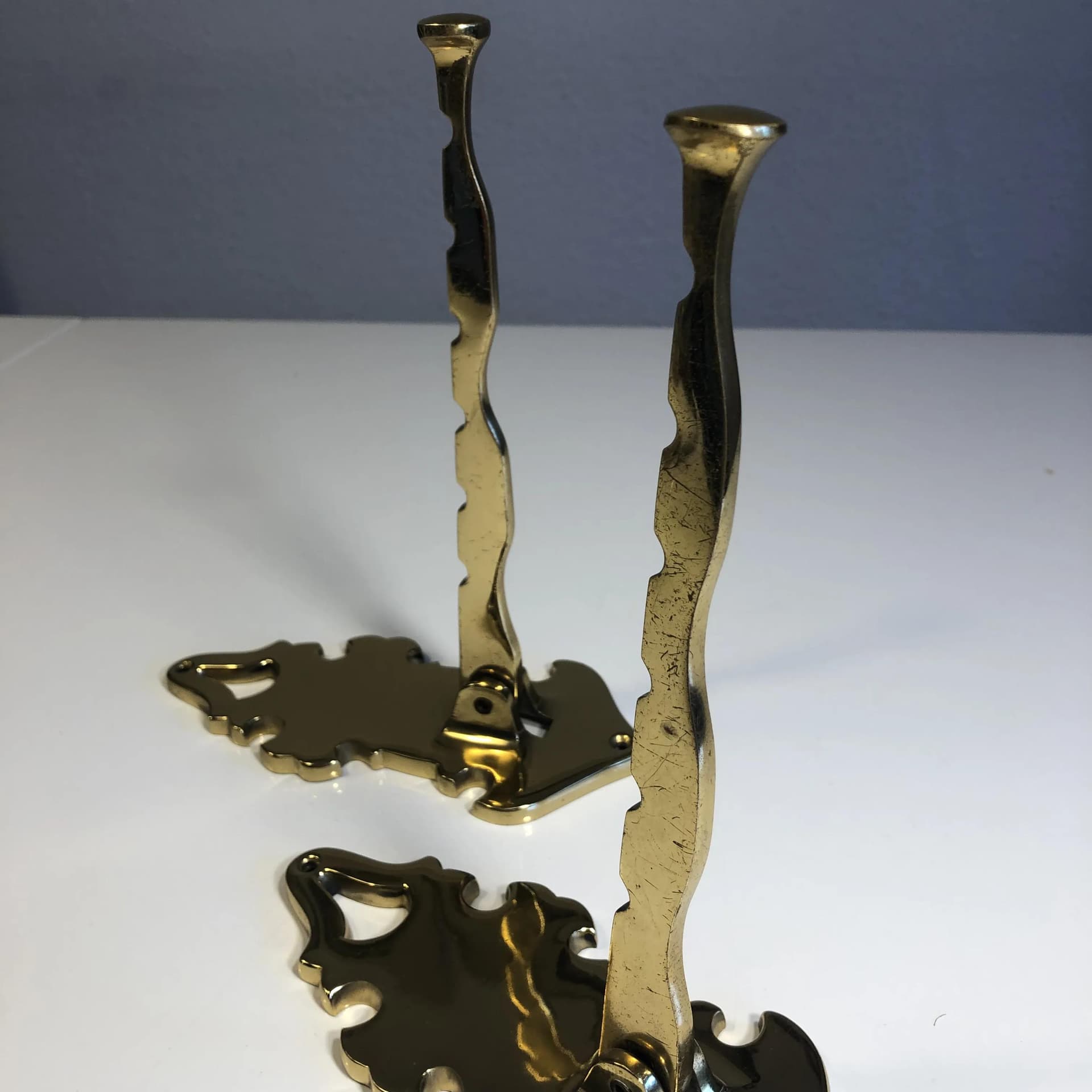 Para wieszaków ściennych, mosiądz złoty, Niemcy, lata 60. - 37365