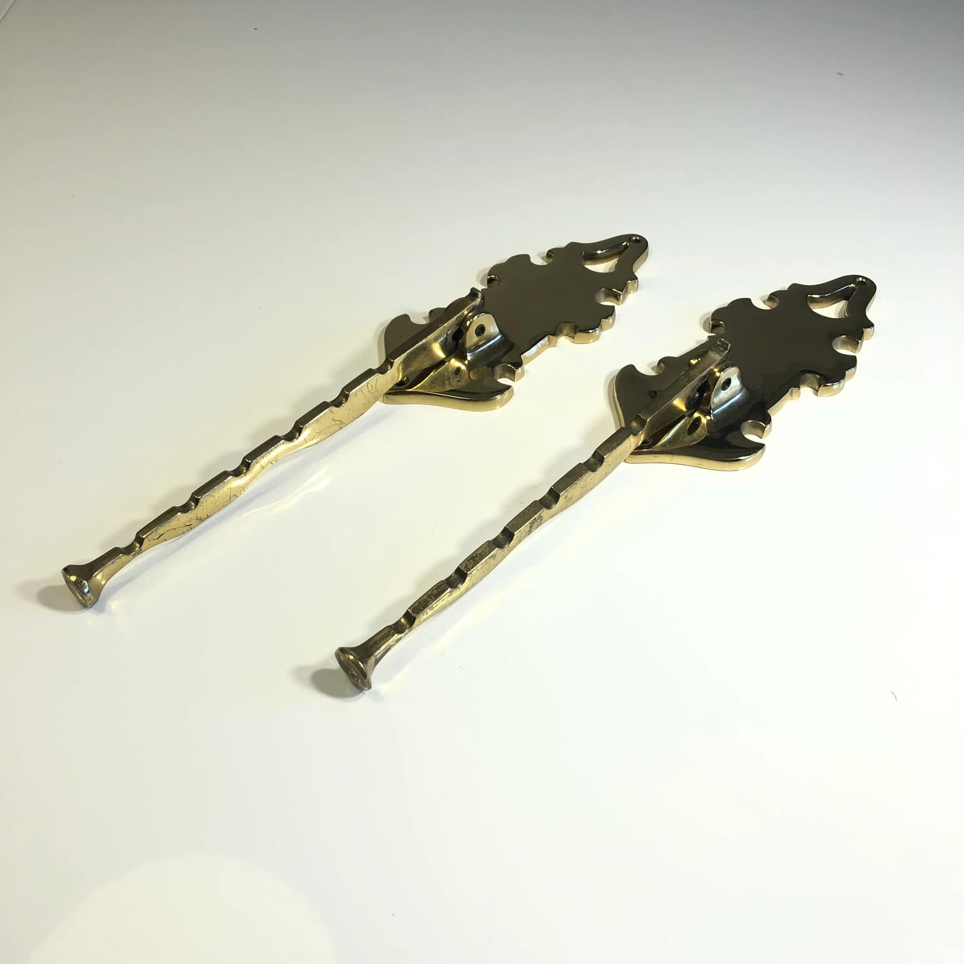 Para wieszaków ściennych, mosiądz złoty, Niemcy, lata 60. - 37364