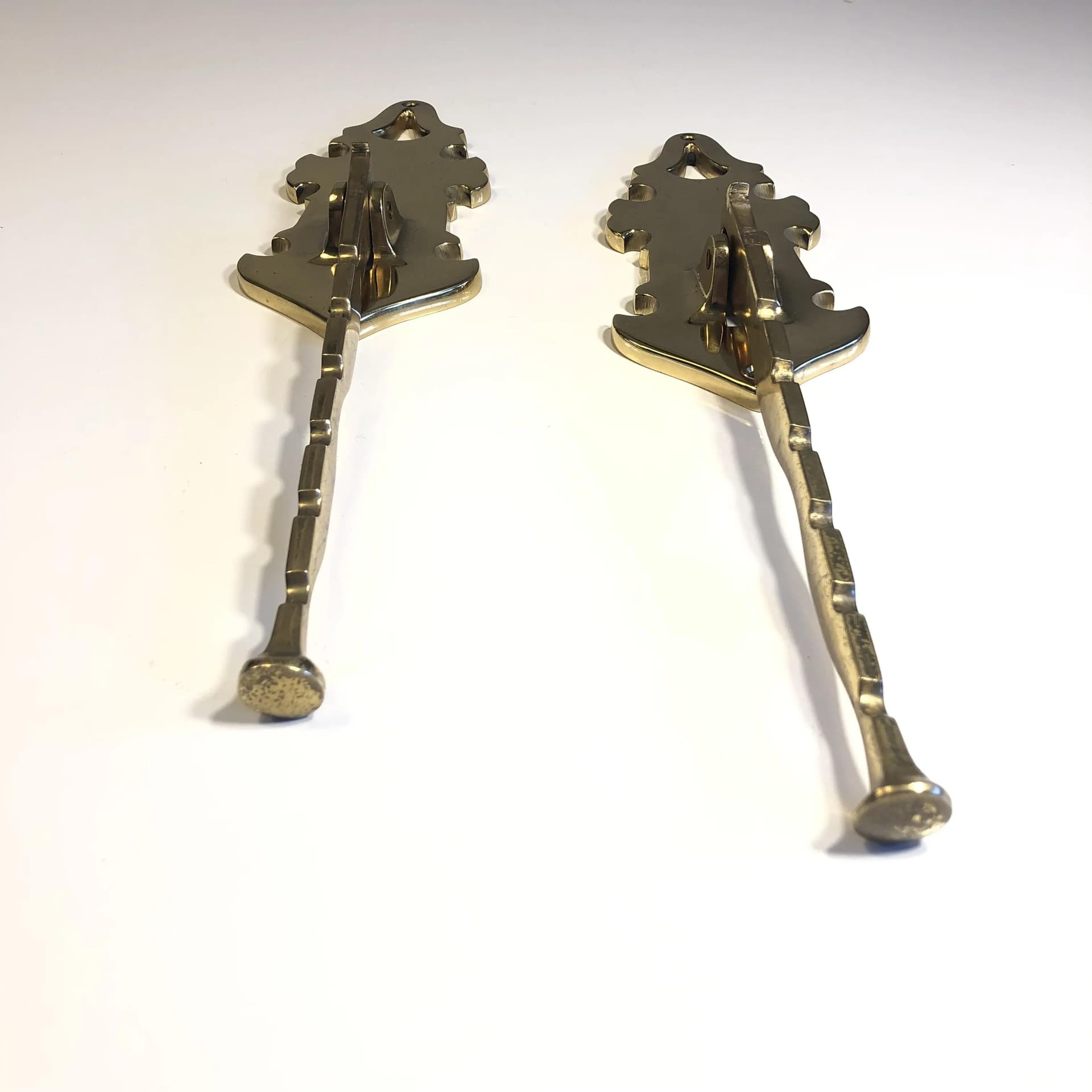 Para wieszaków ściennych, mosiądz złoty, Niemcy, lata 60. - 37361