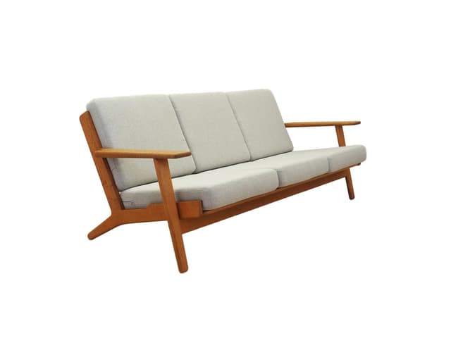 Sofa GE-290, boucle beżowy, dąb, proj. H. J. Wegner, Getama, Dania, lata 60. - WYMIARY
