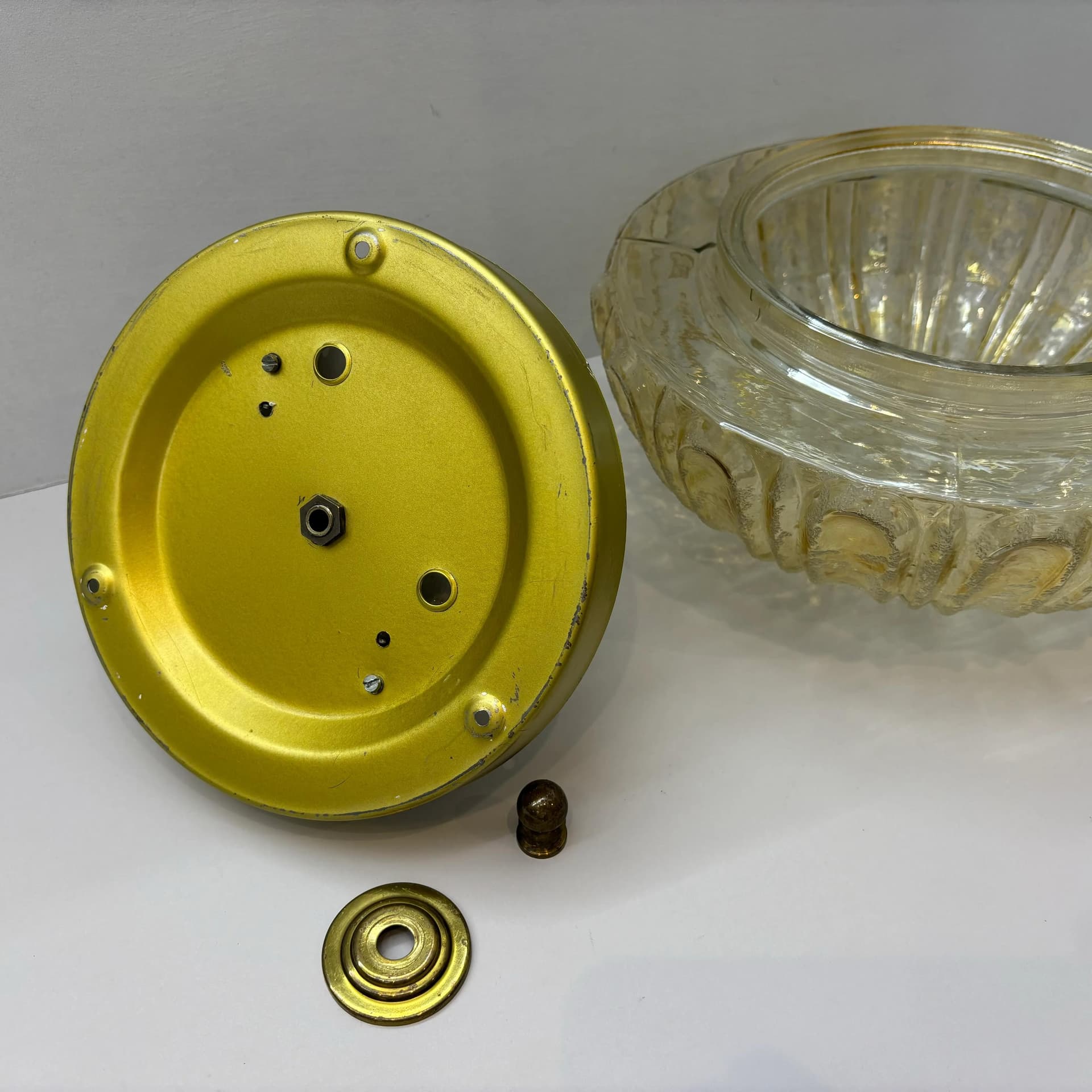 Honey Glass Modernist Wall or Ceiling Lamp, Germany, 1980s - 37551