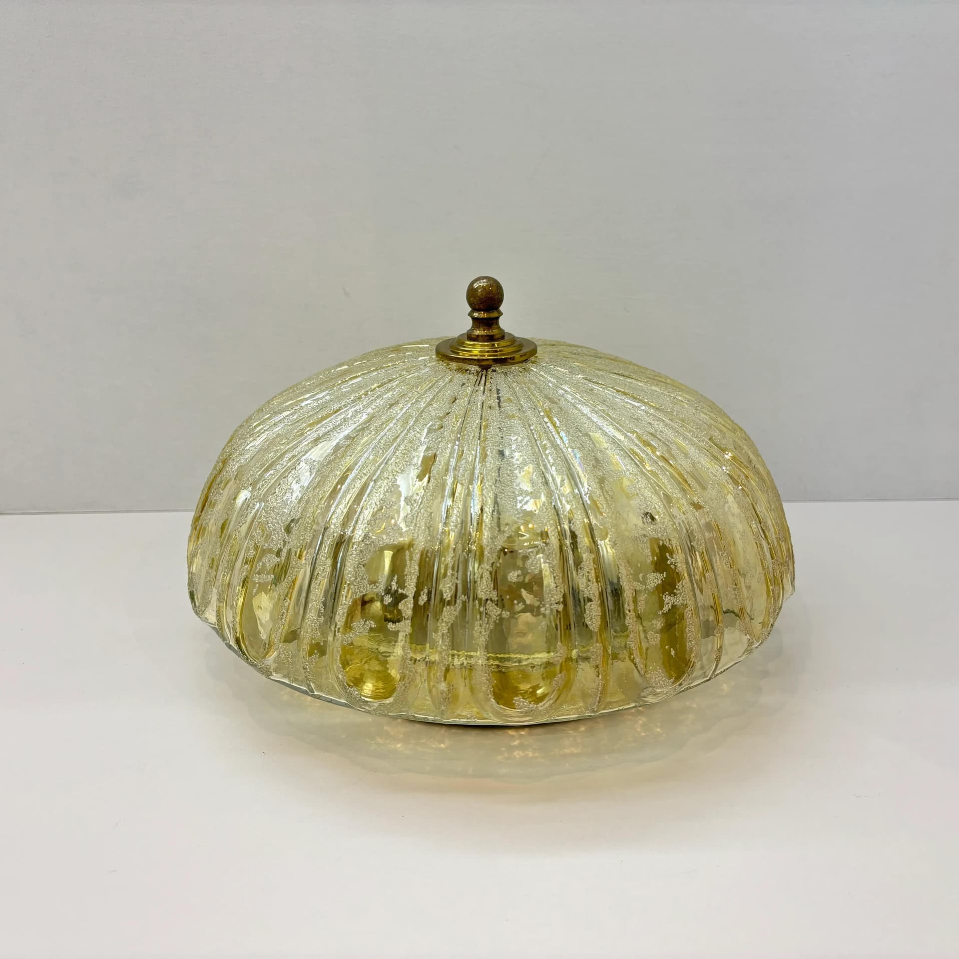 Honey Glass Modernist Wall or Ceiling Lamp, Germany, 1980s - 37548