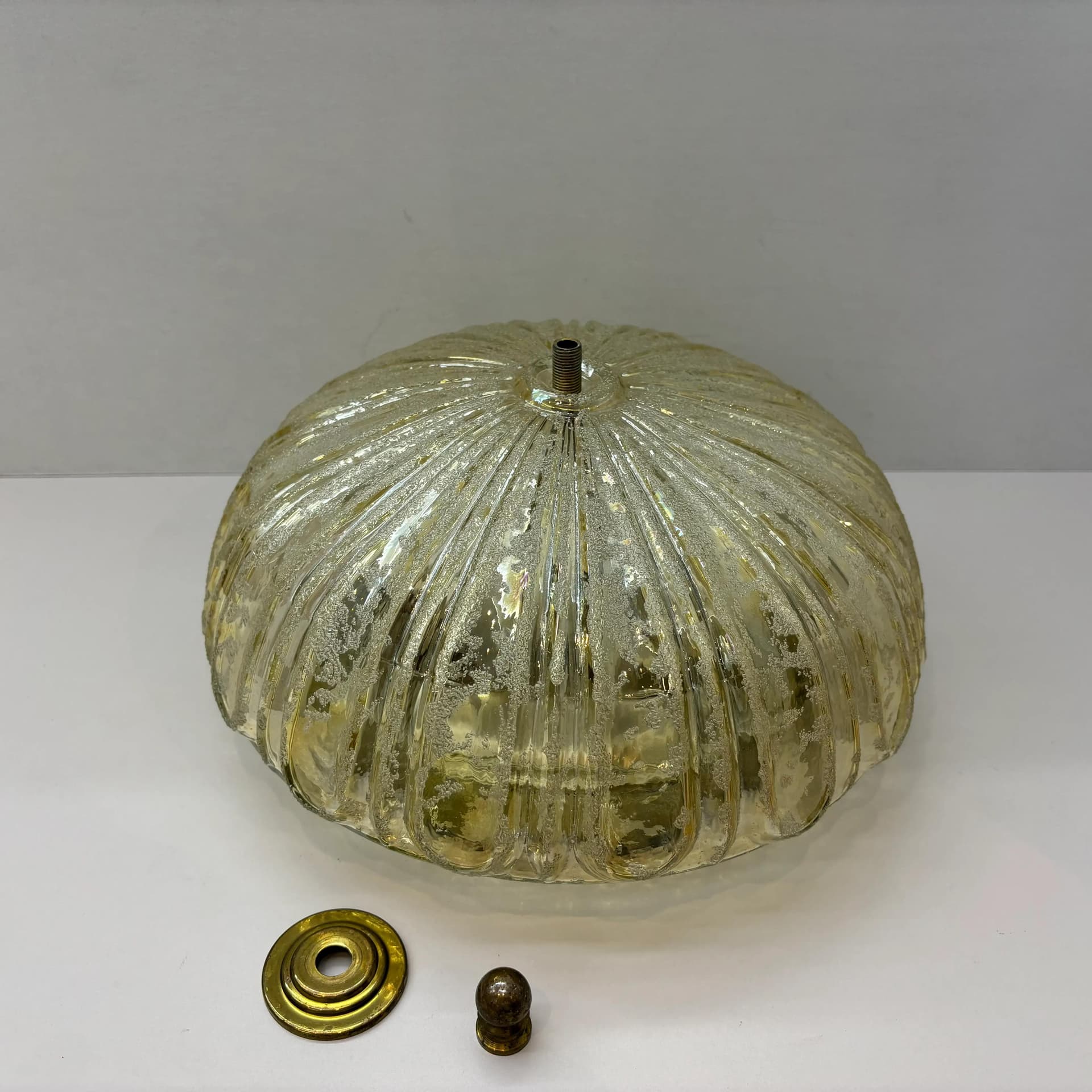 Honey Glass Modernist Wall or Ceiling Lamp, Germany, 1980s - 37549