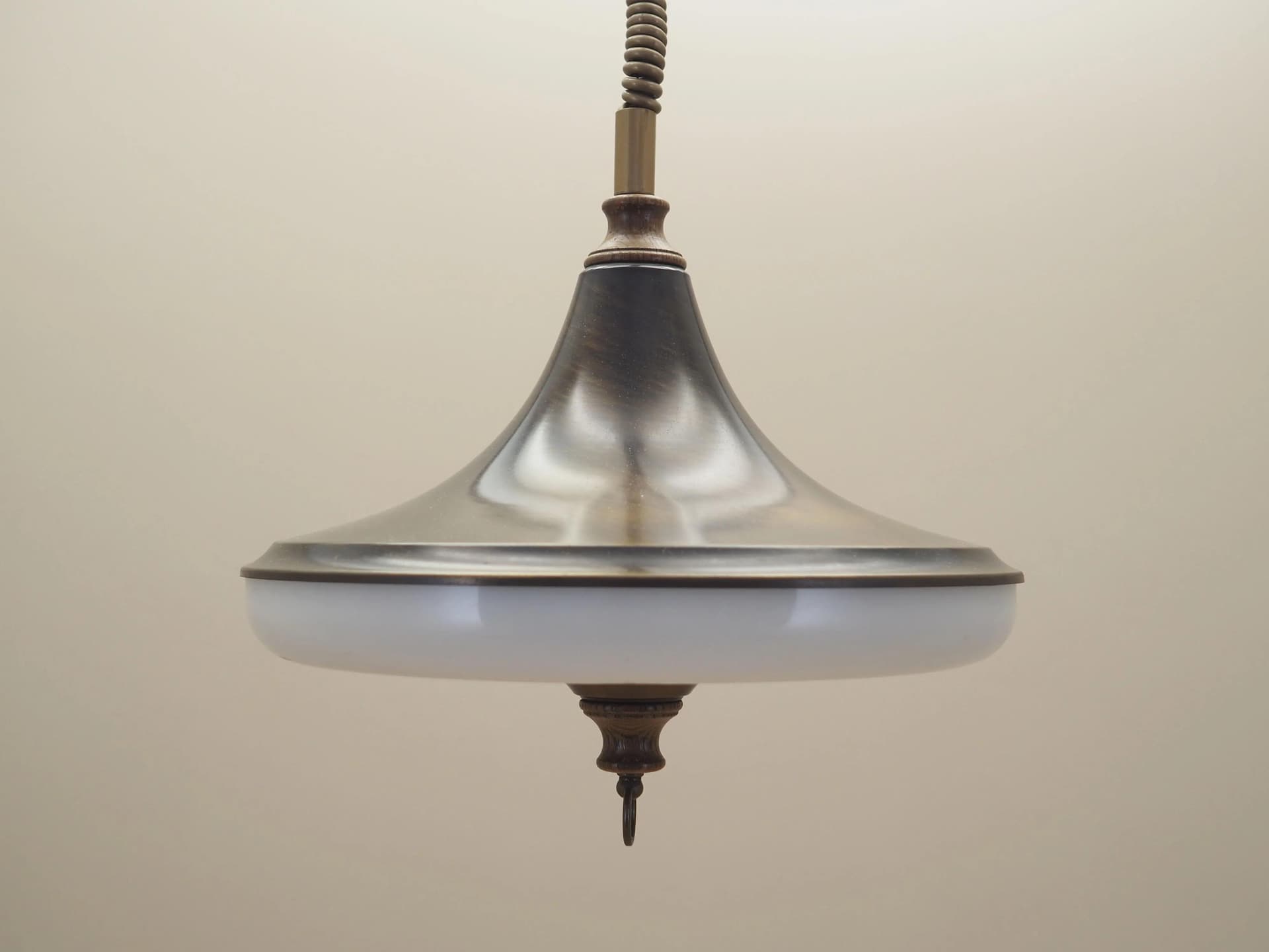 Pendant lamp, dark brown, metal, Denmark, 1980s - 37436