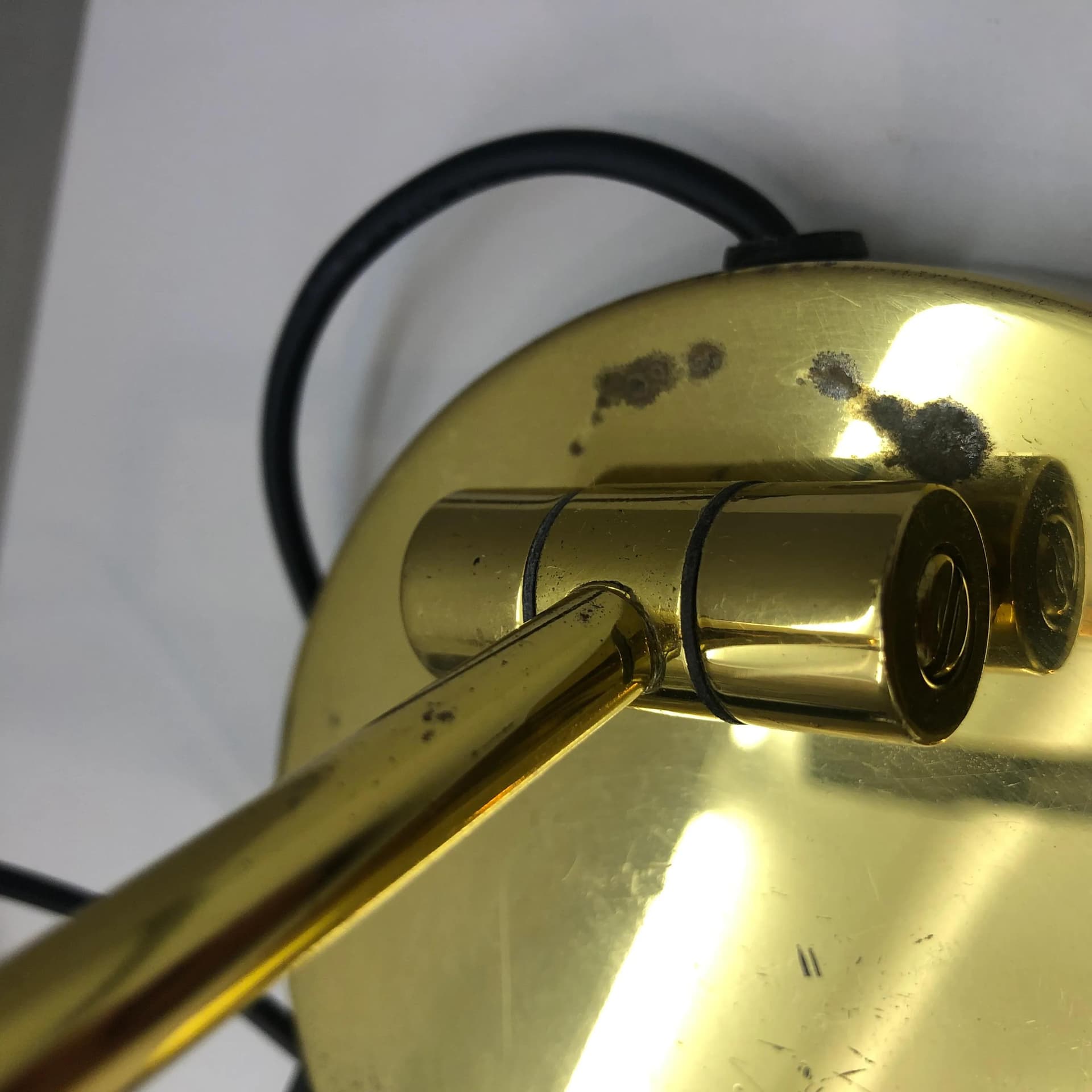 Lampka biurkowa Jahn L4401, złoty, mosiądz stal, Niemcy, lata 70. - 37505