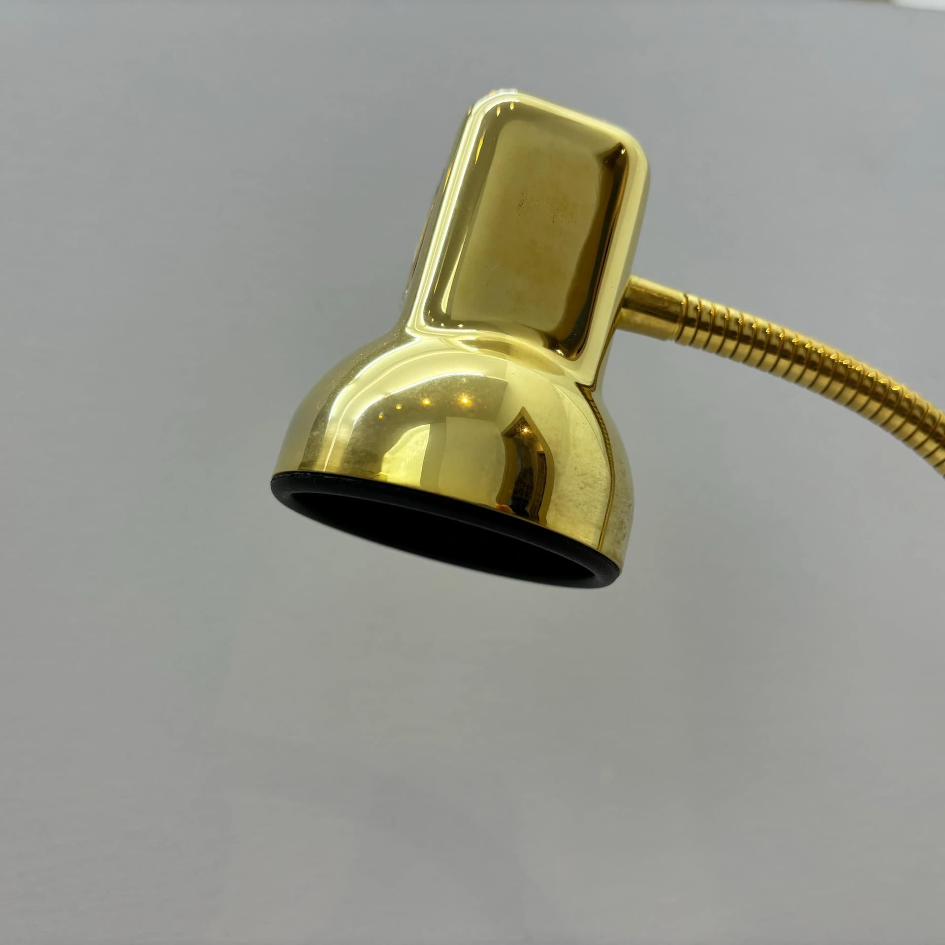 Desk Lamp Vrieland Design, golden, metal, Netherlands, 1970s. - 37674