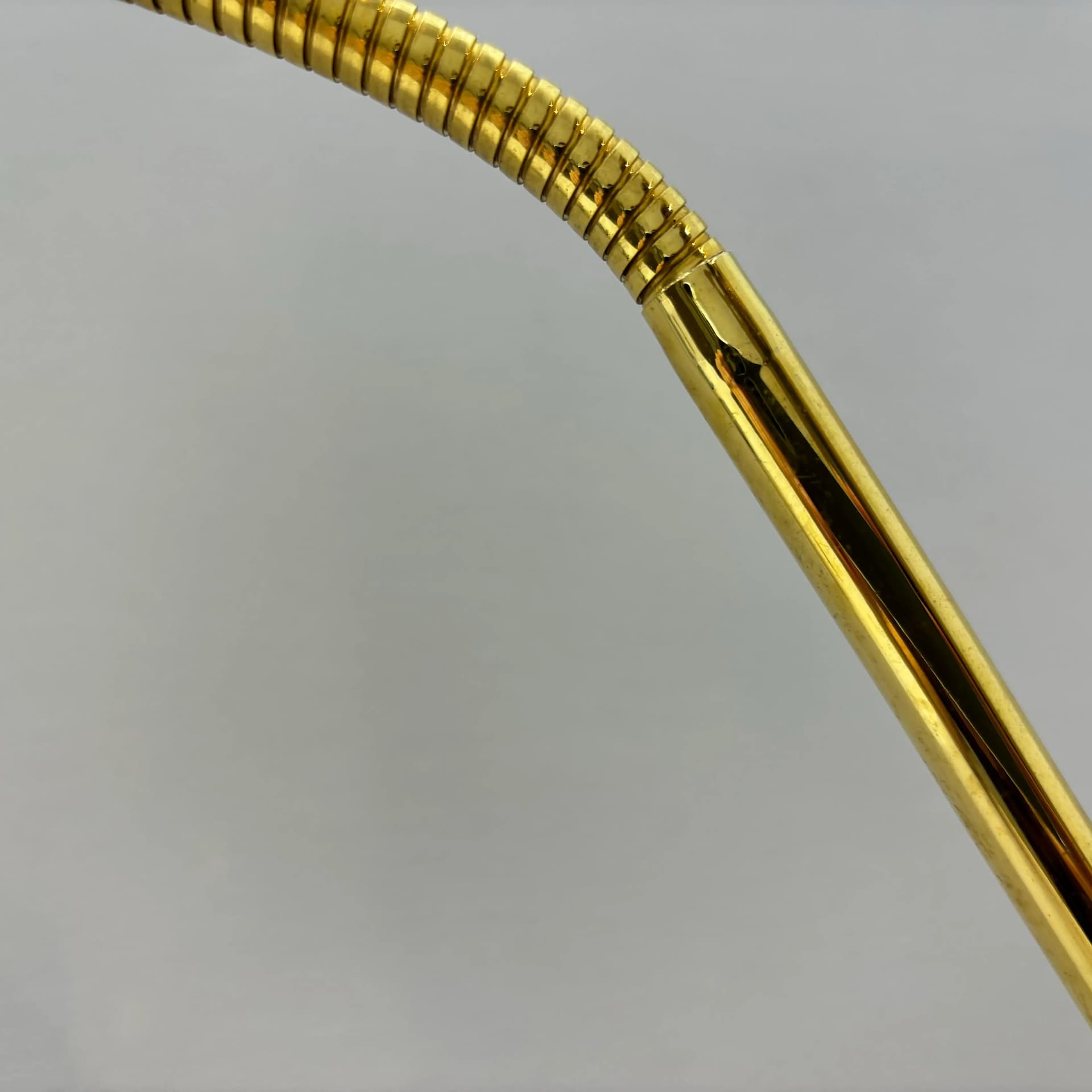 Desk Lamp Vrieland Design, golden, metal, Netherlands, 1970s. - 37676