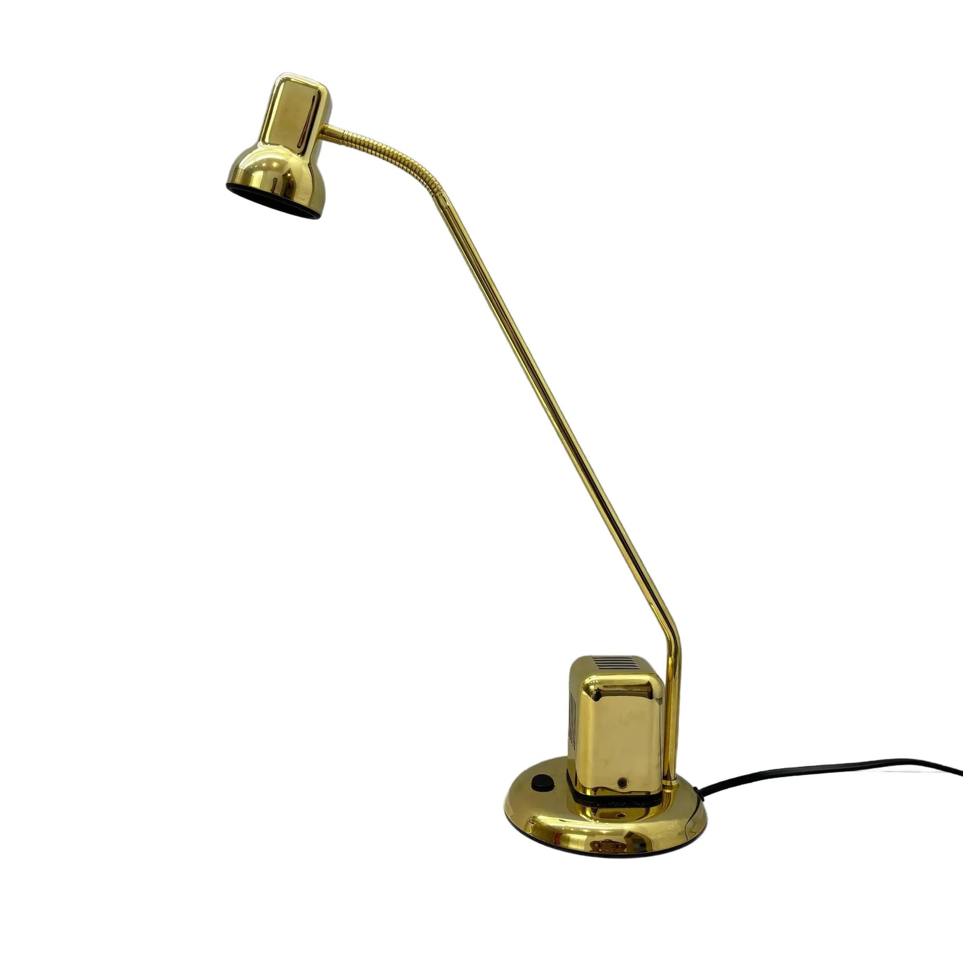Desk Lamp Vrieland Design, golden, metal, Netherlands, 1970s.