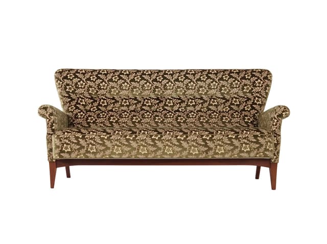 Sofa, green velvet, beech, Fritz Hansen, Denmark, 1960s. - DIMENSION