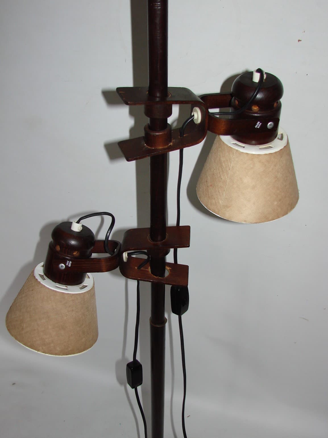 Floor lamp, dark brown wood, Sweden, 1970s. - 37719