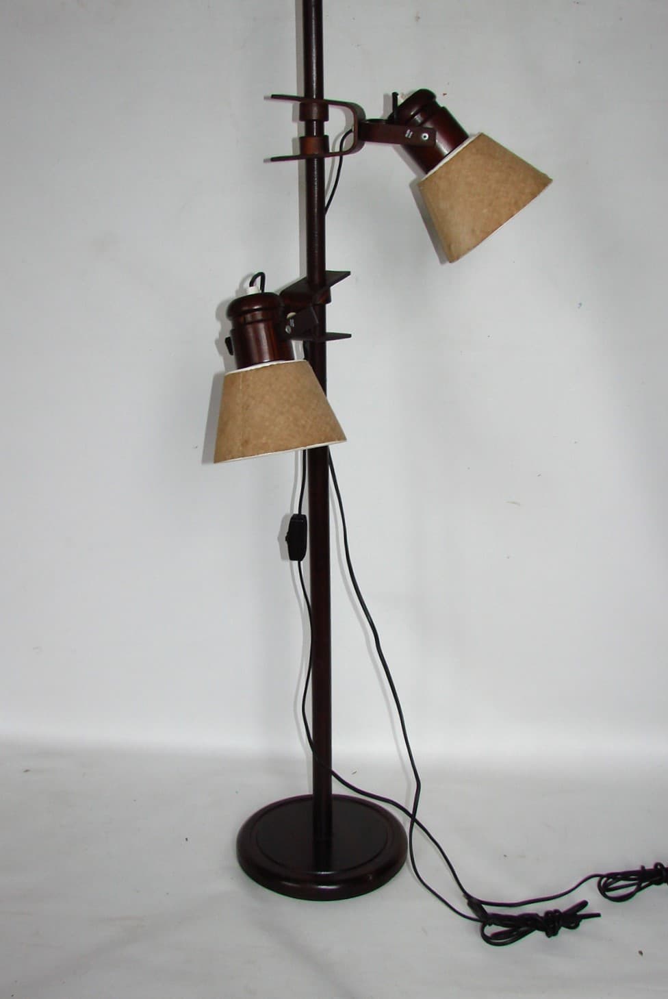 Floor lamp, dark brown wood, Sweden, 1970s. - 37721