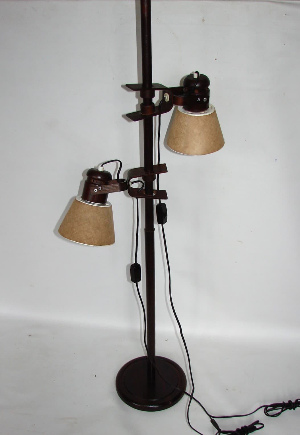 Floor lamp, dark brown wood, Sweden, 1970s. - 37718