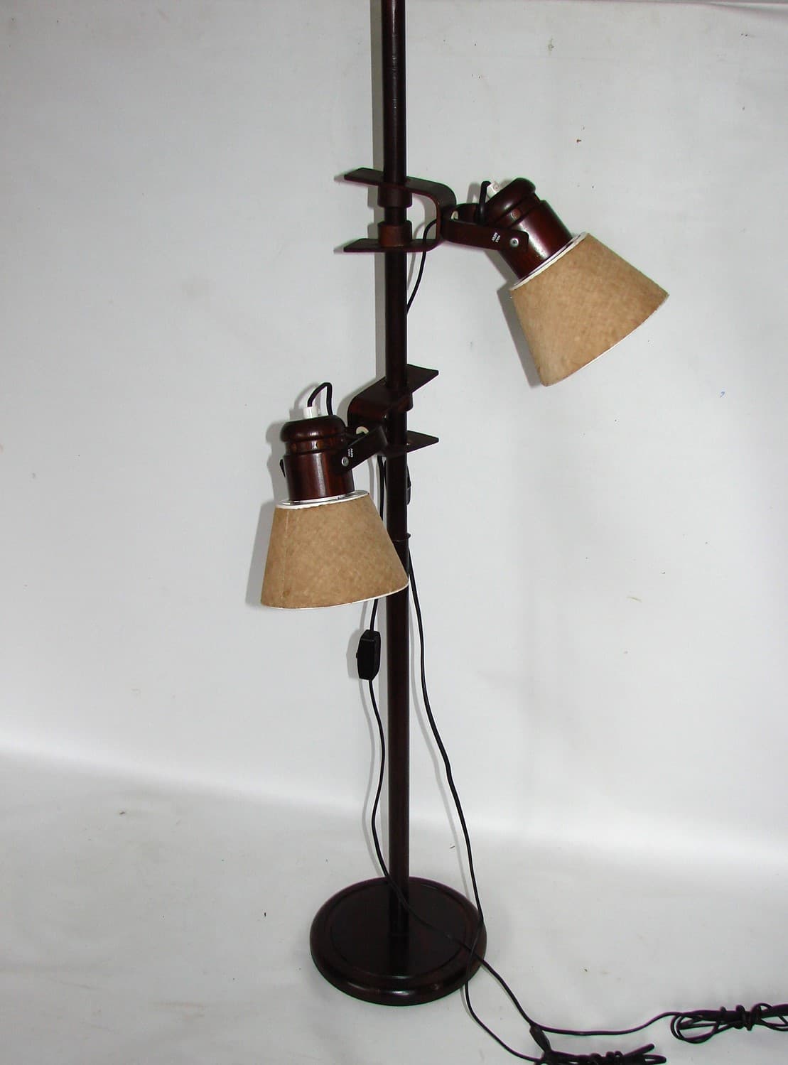 Floor lamp, dark brown wood, Sweden, 1970s. - 37720