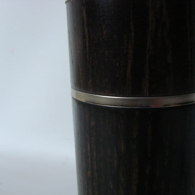 Table Lamp Modern, dark brown wood, nickel-plated metal, 1970s. - 37859