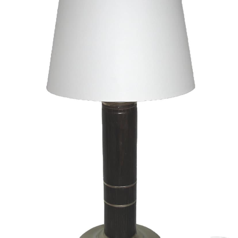 Table Lamp Modern, dark brown wood, nickel-plated metal, 1970s.