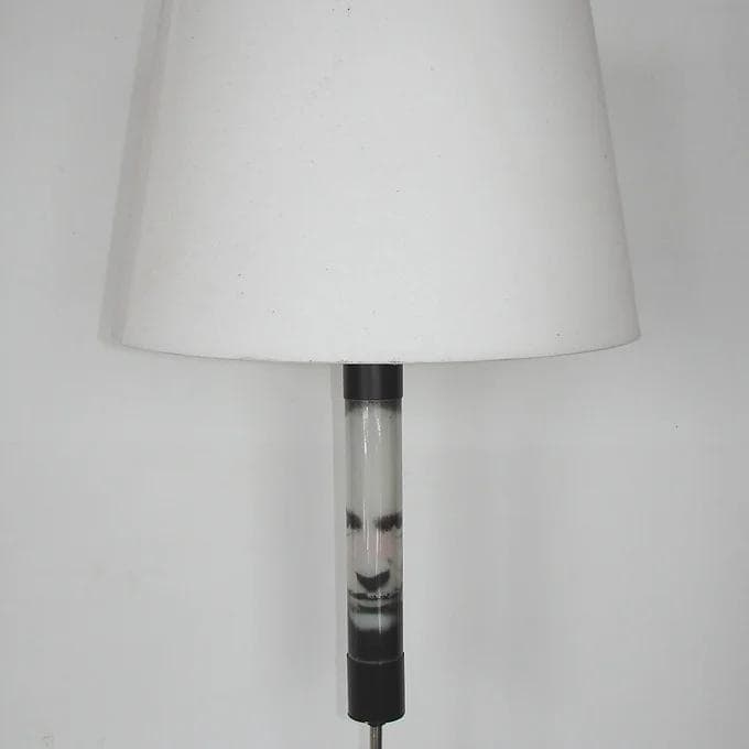 Lampa podłogowa Modern, biały, szkło metal, lata 70. - 37824