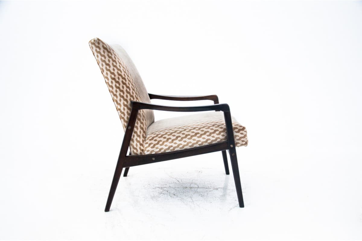 Beżowe fotele drewniane, Polska, lata 60. - 46241