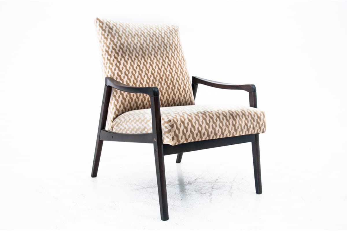 Beżowe fotele drewniane, Polska, lata 60. - 46236